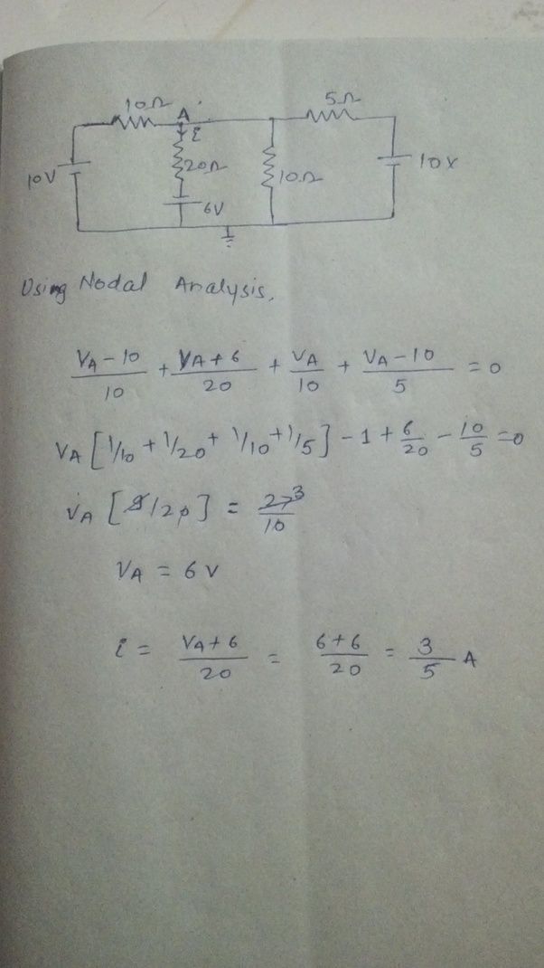 What is the current that flows through a 20 ohm resistor? Quora