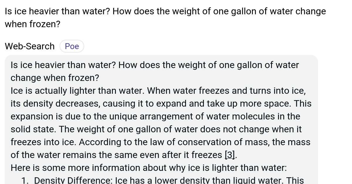 Is ice heavier than water? How does the weight of one gallon of water