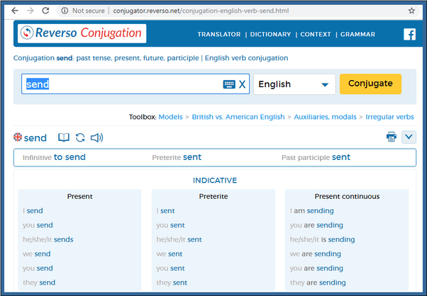 What is the past tense for send? Quora