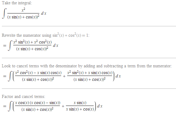 How To Evaluate Math Displaystyle Int Dfrac X Sin X Cos X