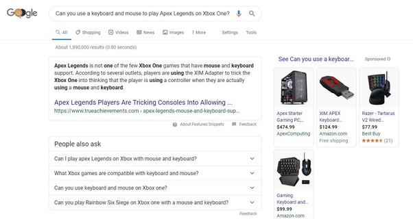 Can you use a keyboard and mouse to play Apex Legends on Xbox One? Quora
