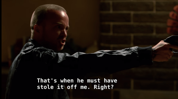 In Breaking Bad, why did Jesse suddenly look at his pack of cigarettes