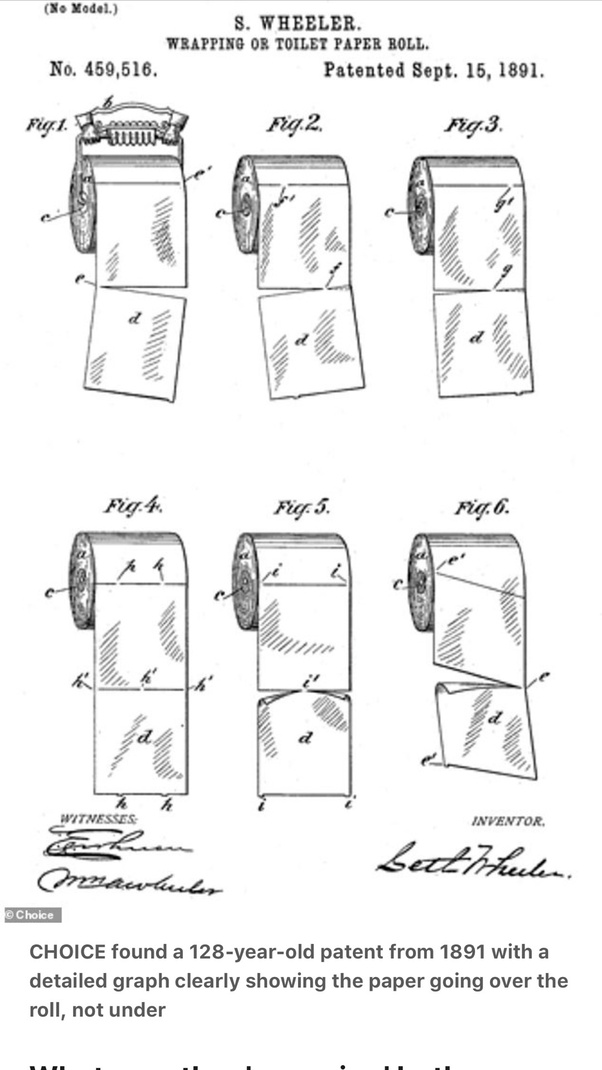 Which way, do you believe, is the correct way a roll of toilet paper