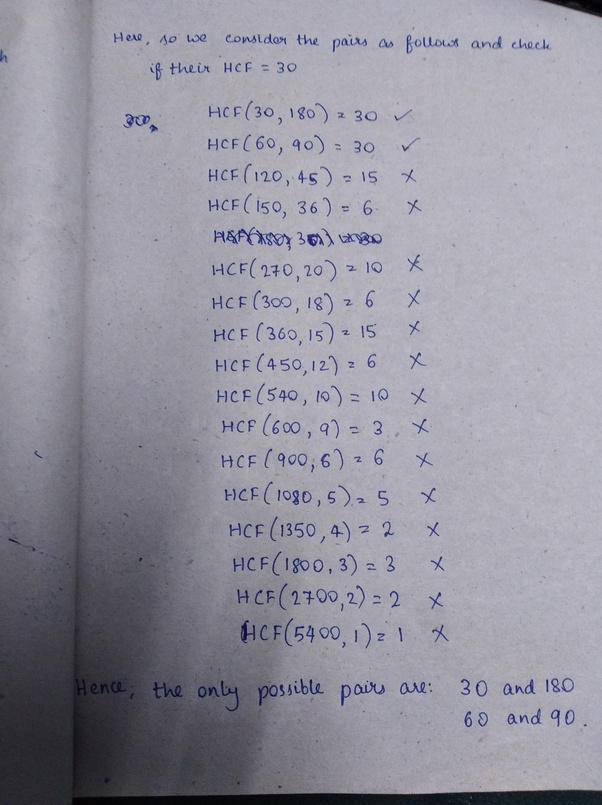 What are the number of possible pairs of number, whose product is 5400