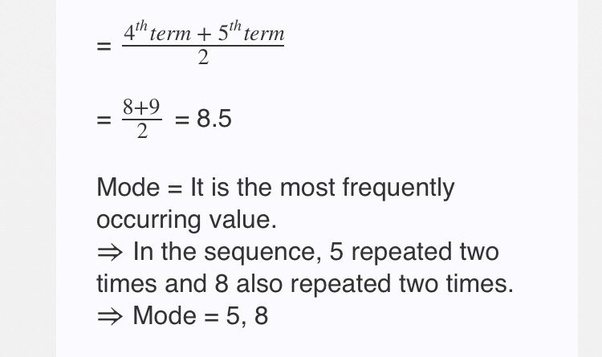 What are the formulas for mean, median, and mode in statistics? Quora
