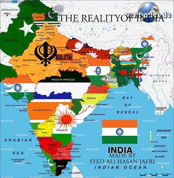 Real Map Of India How do India's neighbours see India's map? Quora