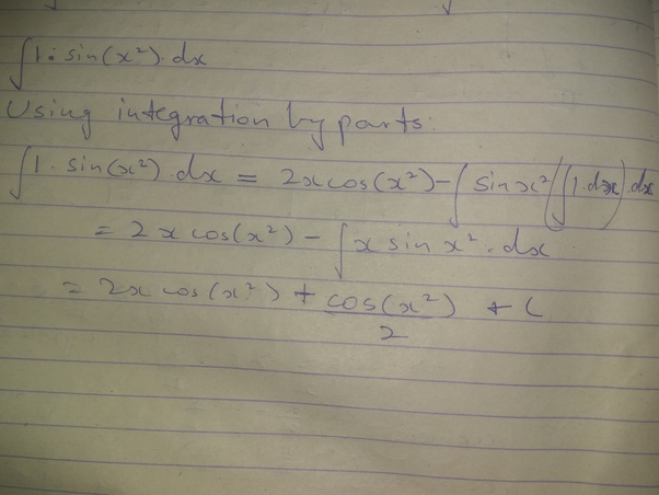 What Is The Integration Of Sin X 2 Quora