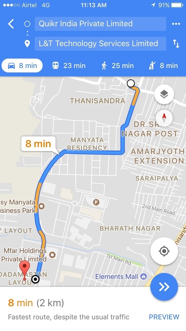 Manyata Tech Park Map How does one access the back gate (5) of Manyata Tech Park from the