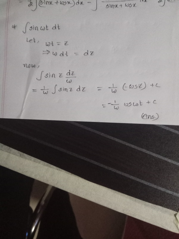 What is the value of [math]\int \sin(wt)\mathrm{d}t[/math]? Quora
