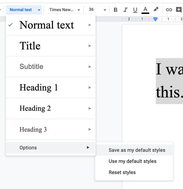 Every time I launch Google Docs, the font is set to Arial despite the