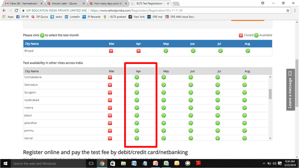 How many days prior do I need to book my IELTS exam? Quora