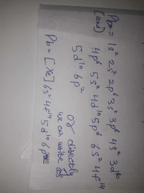 What is the electronic configuration of lead? Quora