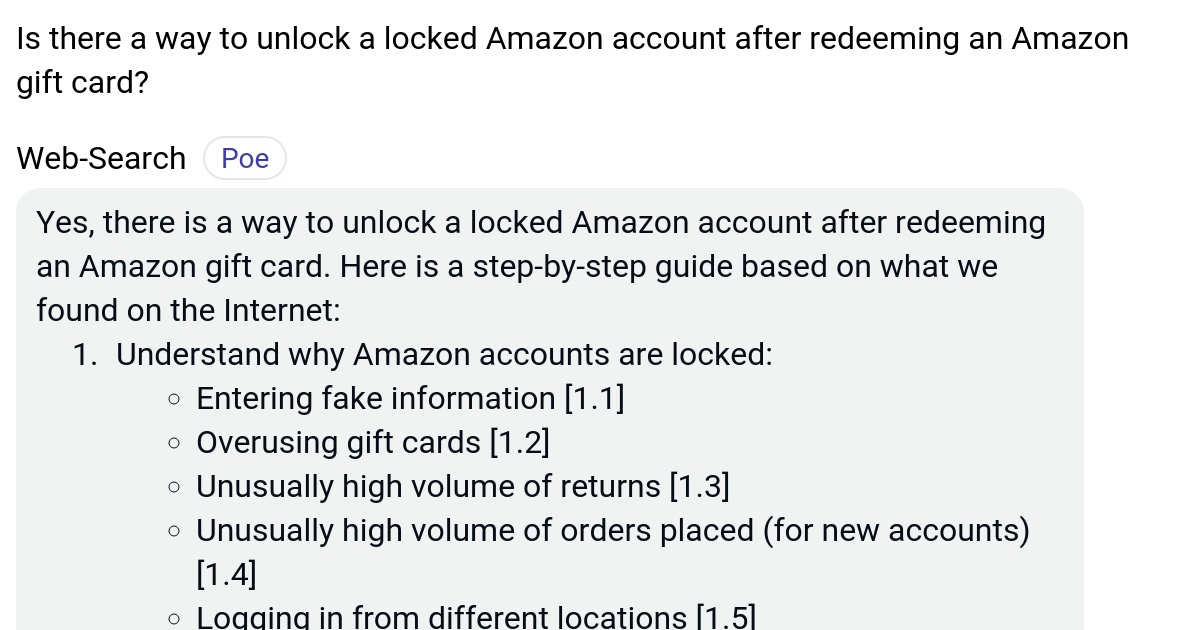 Is there a way to unlock a locked Amazon account after redeeming an