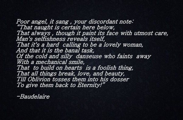 What are your favorite lines from Baudelaire's poetry? Quora