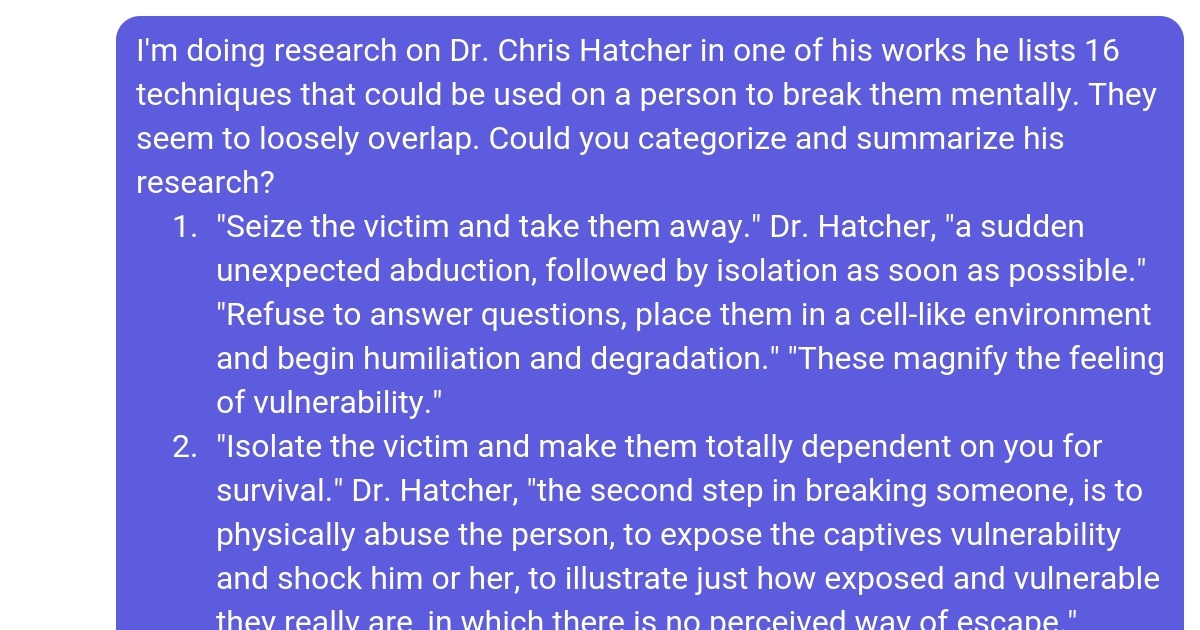 Poe I'm doing research on Dr. Chris Hatcher in one of his works he
