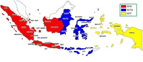 Are Jakarta and Bali cities of Indonesia situated in two different time