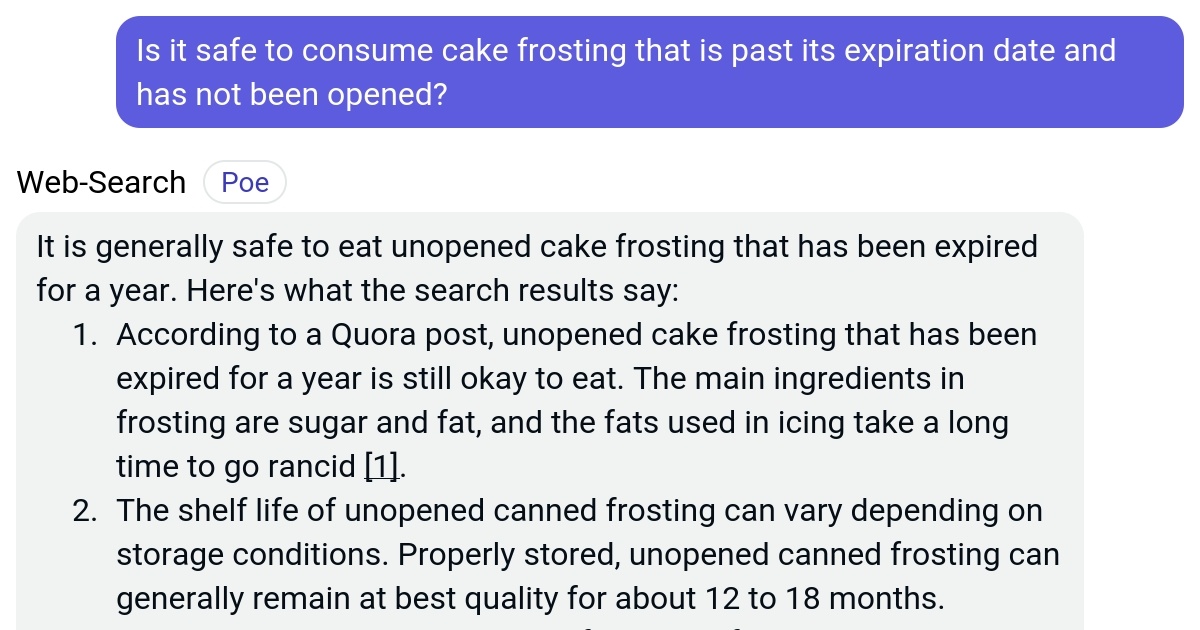 Is it safe to consume cake frosting that is past its expiration date