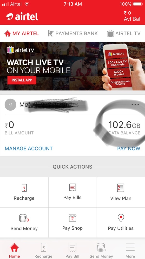 How to check my daily data usage on my Airtel 4G SIM using my mobile