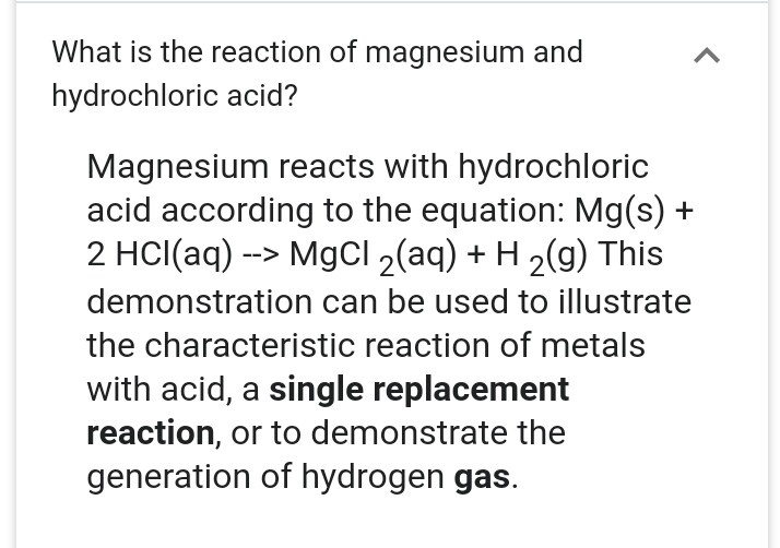 Bagaimana reaksi magnesium asetat dan asam klorida? - Quora