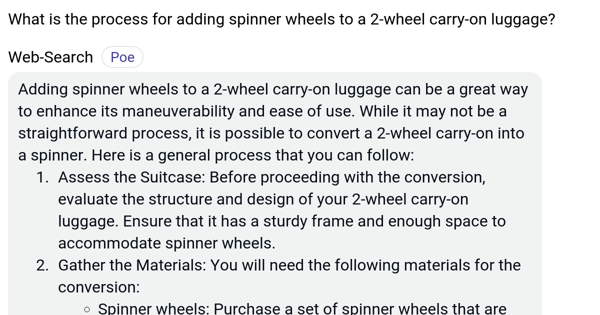 What is the process for adding spinner wheels to a 2wheel carryon