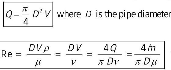 What is the relation between the mass flow rate and the Reynolds number