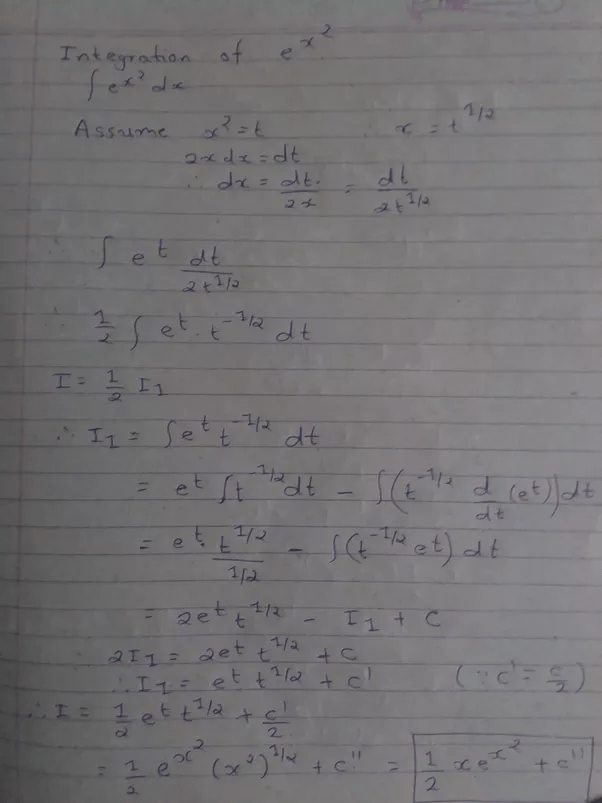 How to calculate indefinite integral of [math]e^{x^2}[/math] Quora