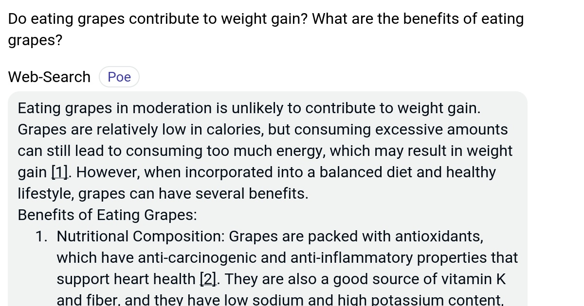 Do eating grapes contribute to weight gain? What are the benefits of