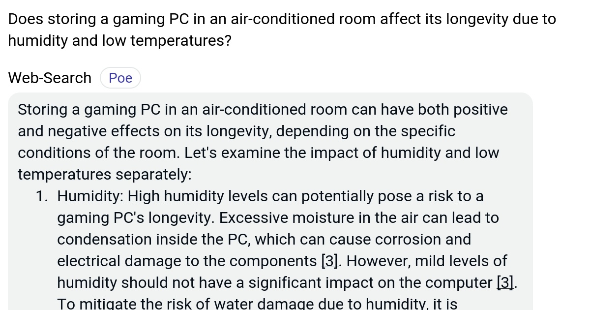 Does storing a gaming PC in an airconditioned room affect its