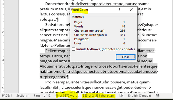 Can Microsoft Word count characters? Quora