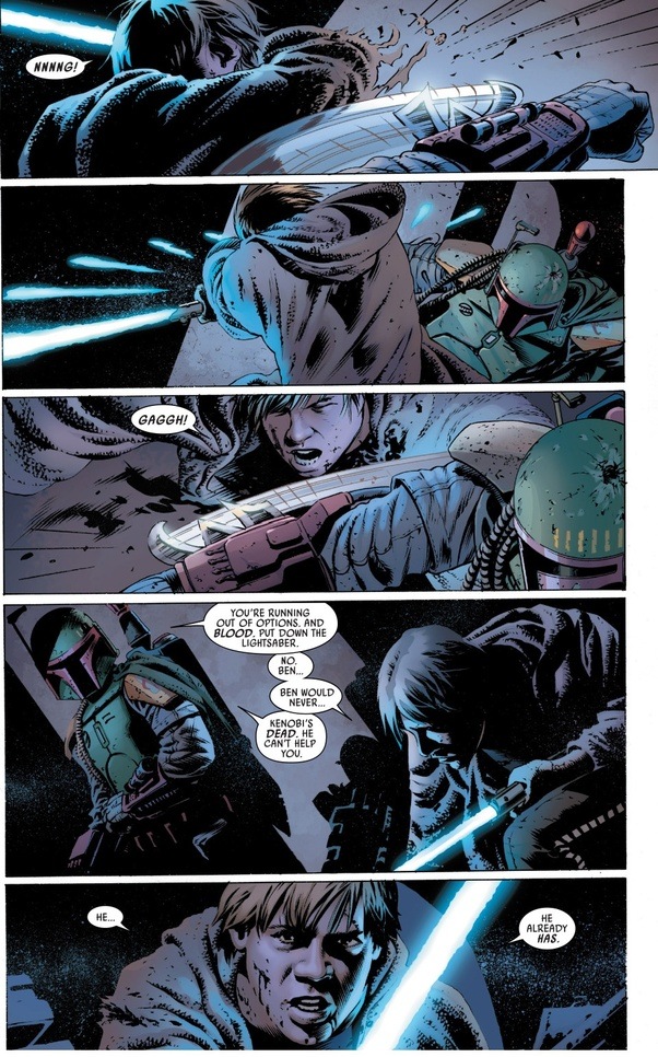 What is the comic called where Luke and Boba Fett fight in ObiWan's