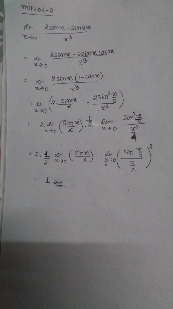 What is the limit of (2sinxsin2x)/x^3, as x tends to zero? Quora
