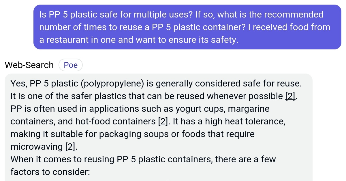 Is PP 5 plastic safe for multiple uses? If so, what is the