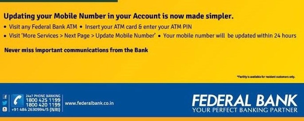 How to change my telephone number in a Federal Bank account Quora