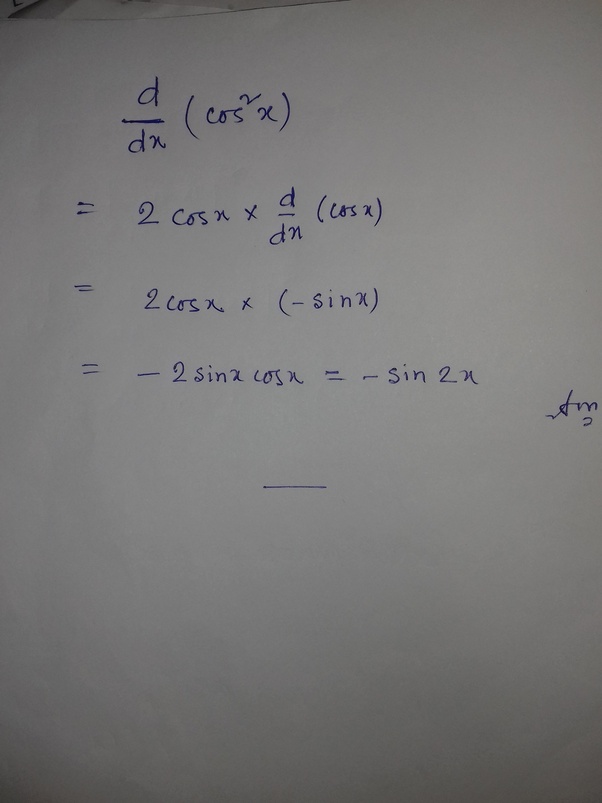 How to find the derivative of cos^2x Quora