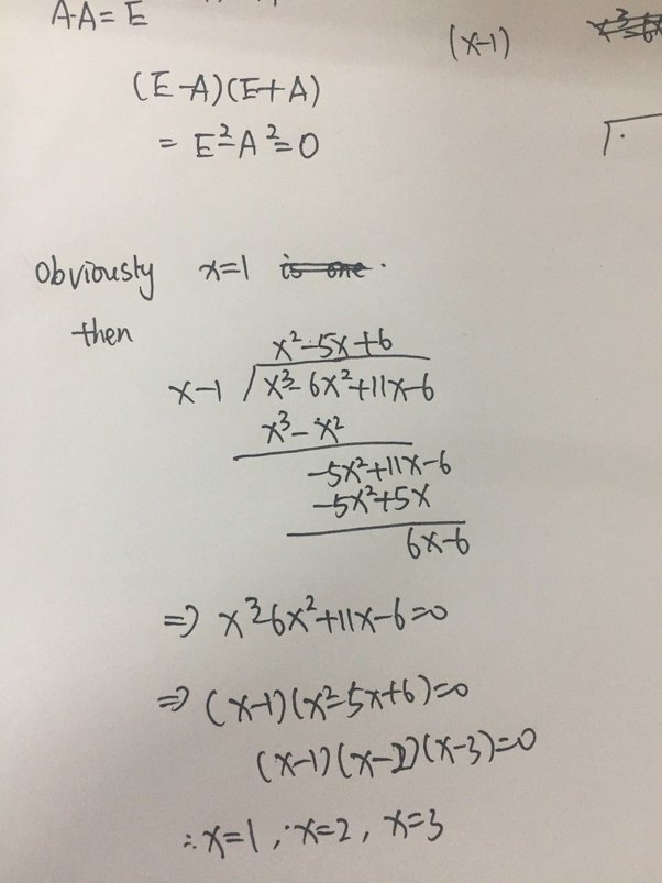 How to factor [math]x^36x^2+11x6=0[/math] Quora