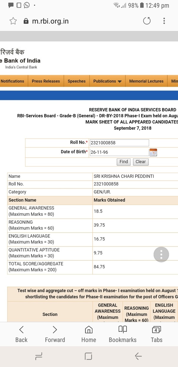 What was your reaction after seeing the RBI Grade B phase