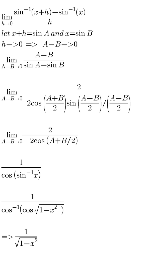 Derivative Of Inverse Sine Of X slide share