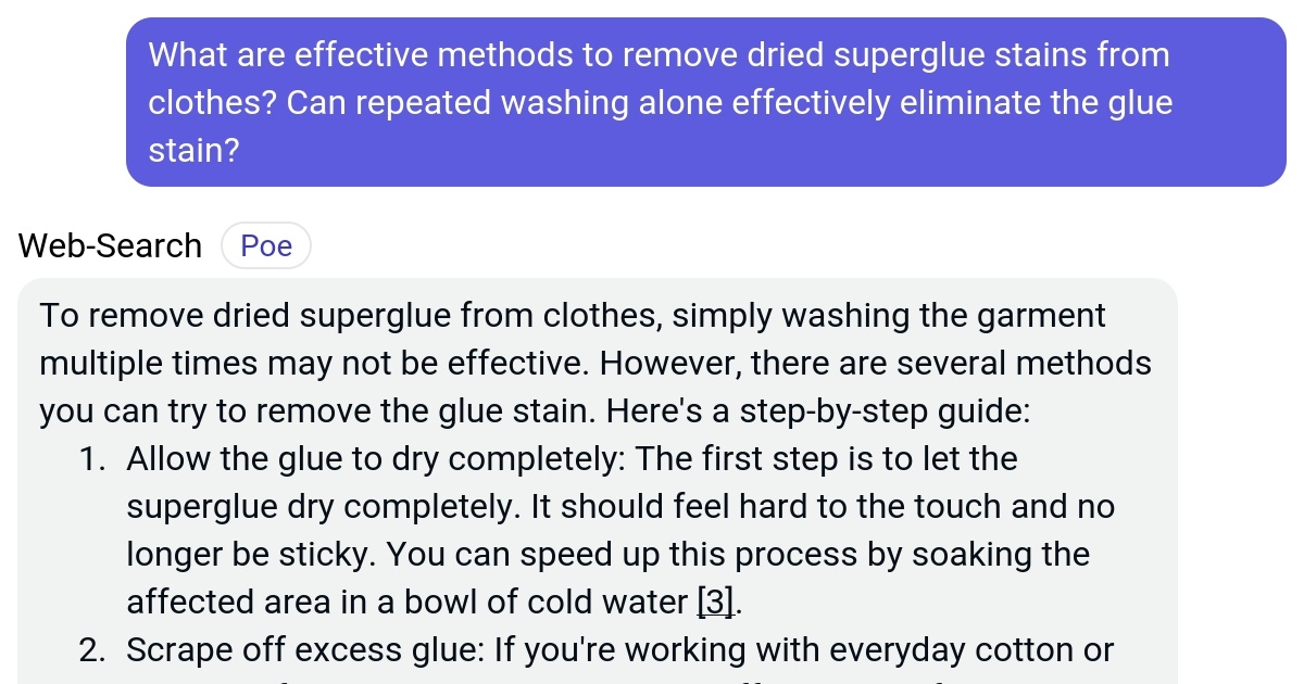 What are effective methods to remove dried superglue stains from