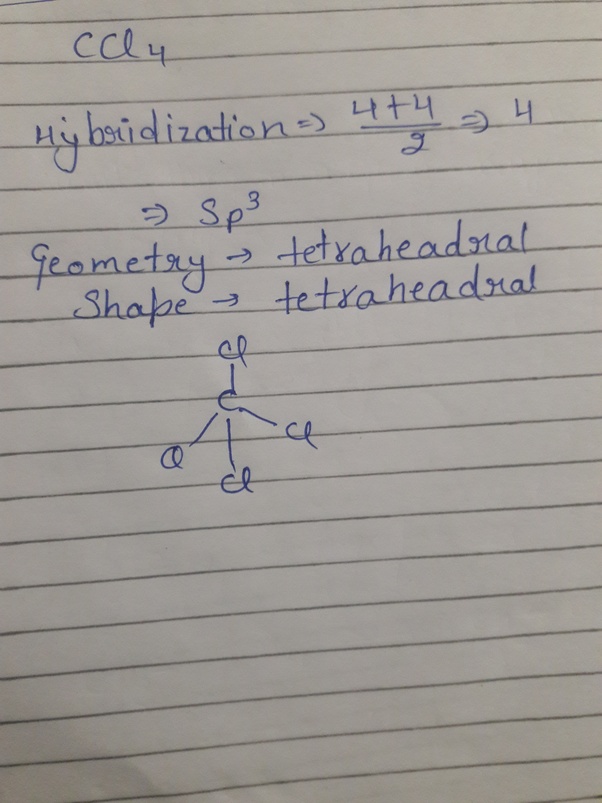 What is the hybridization of CCL4? Quora