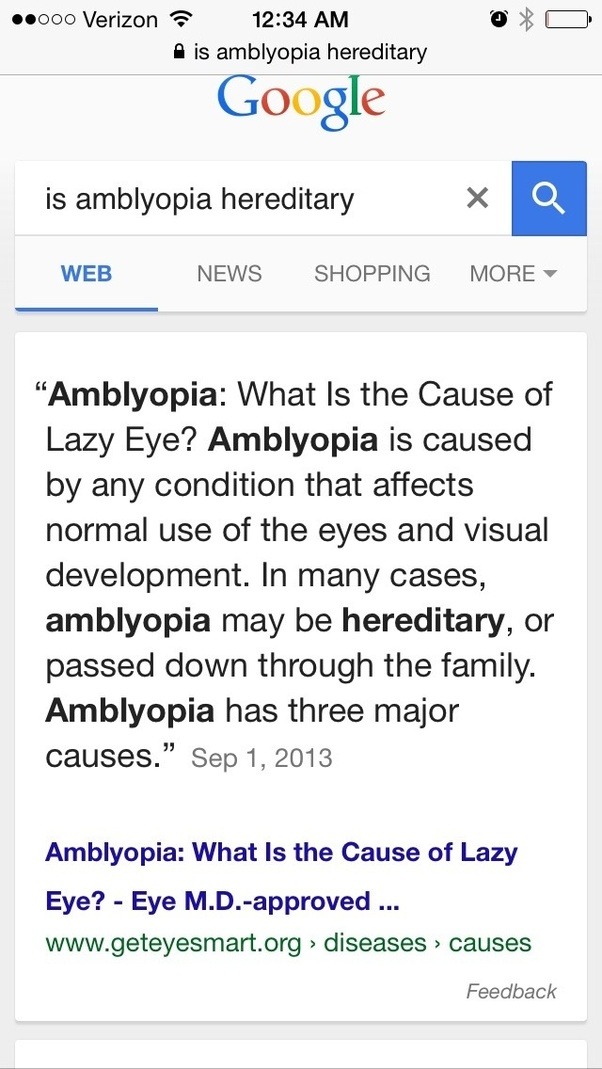 If my husband has a lazy eye will our child also have a lazy eye? Quora