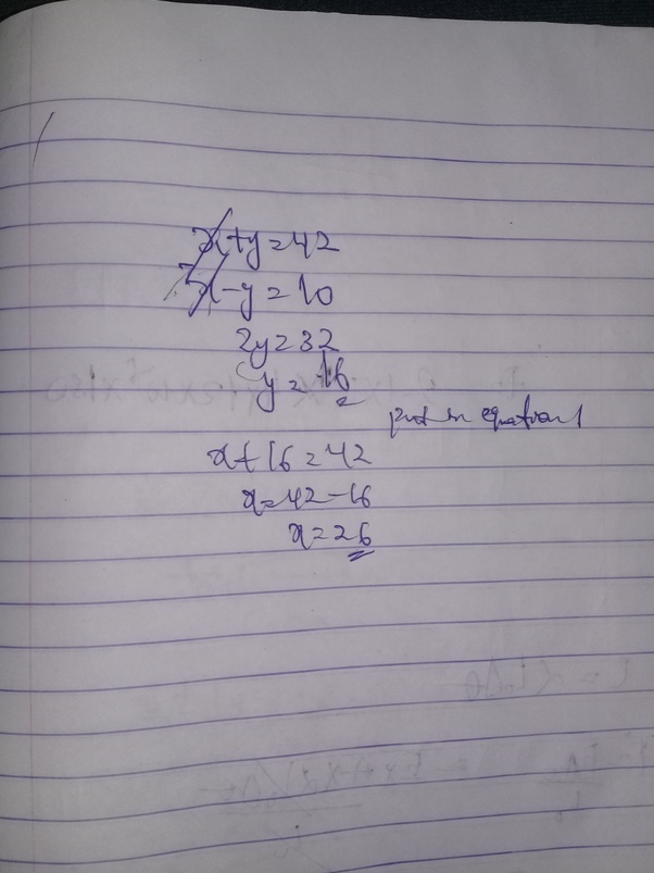 The sum of two numbers is 42. If one number is subtracted from the