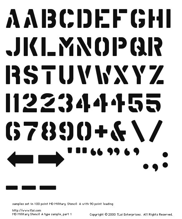 What are some of the common military fonts used for