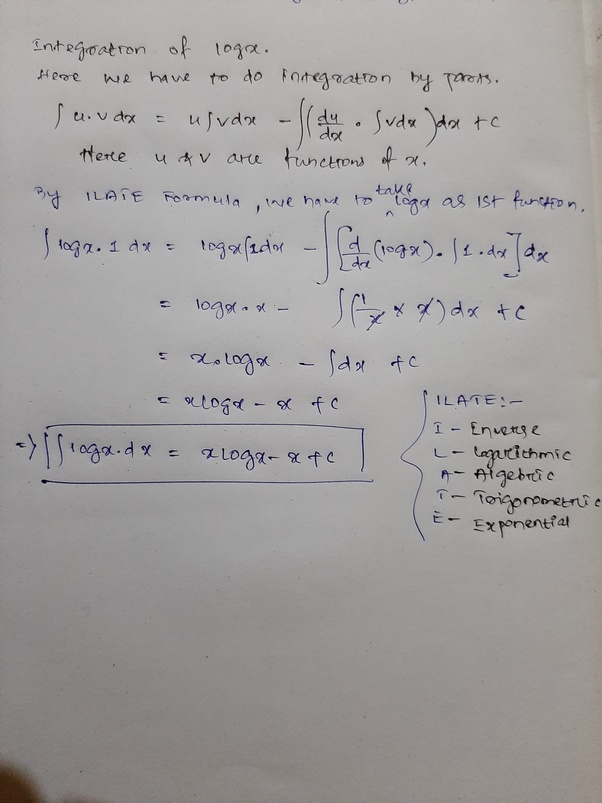 What is the integral of 'log x'? Quora