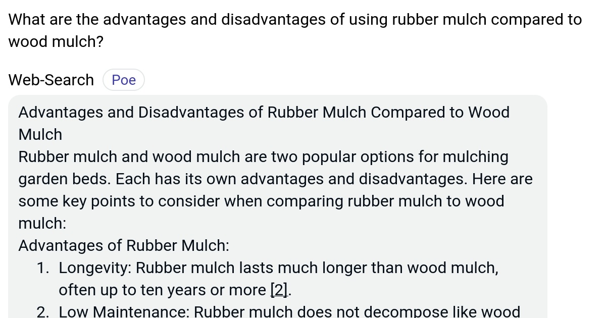 What are the advantages and disadvantages of using rubber mulch