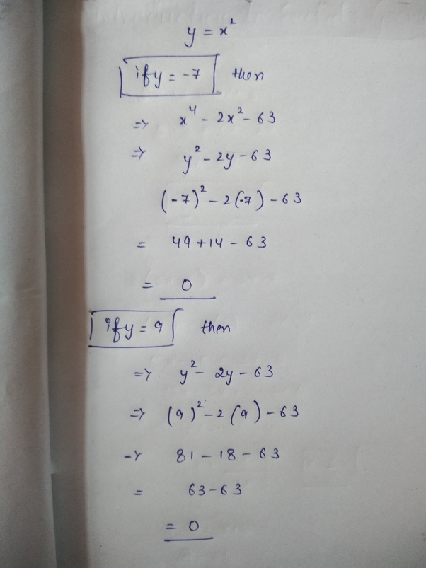 How to solve x^4 2x^2 63