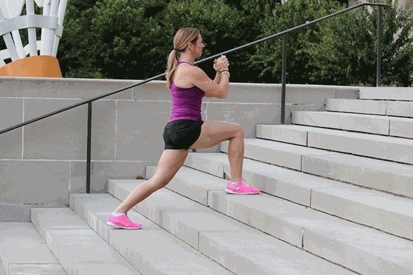 When climbing stairs is it more exhausting to take them two at a time