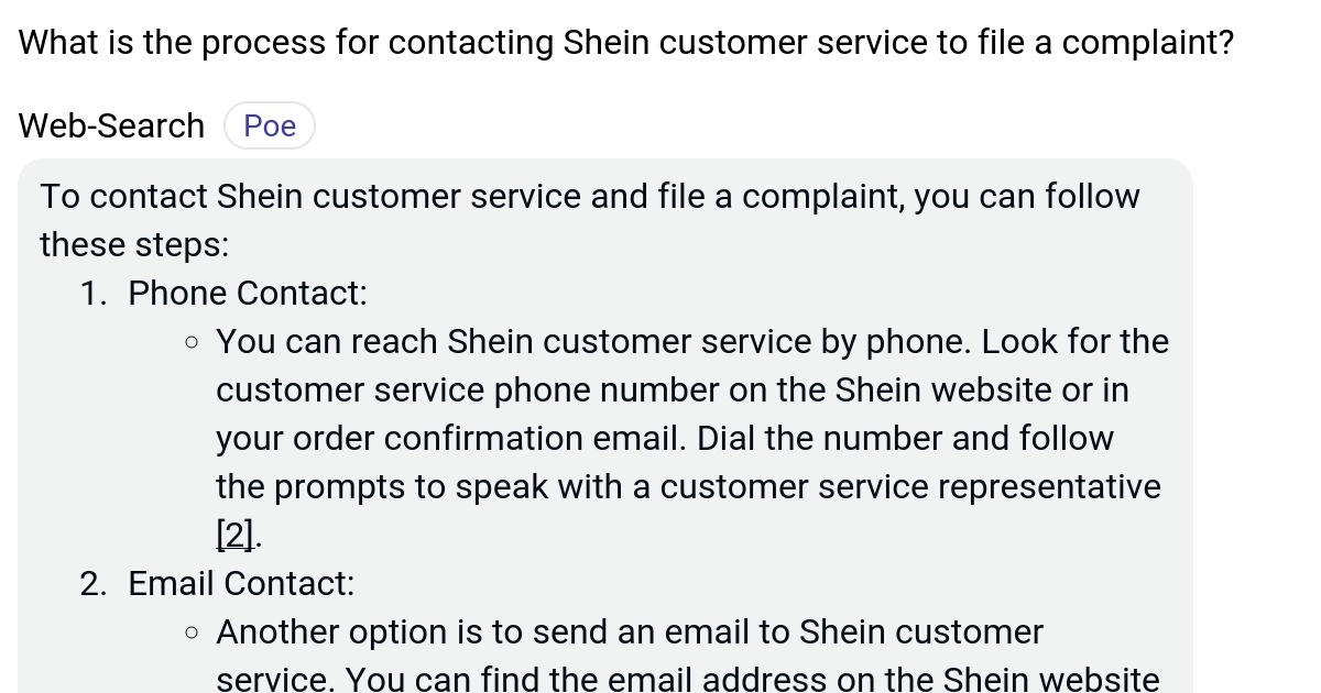 What is the process for contacting Shein customer service to file a