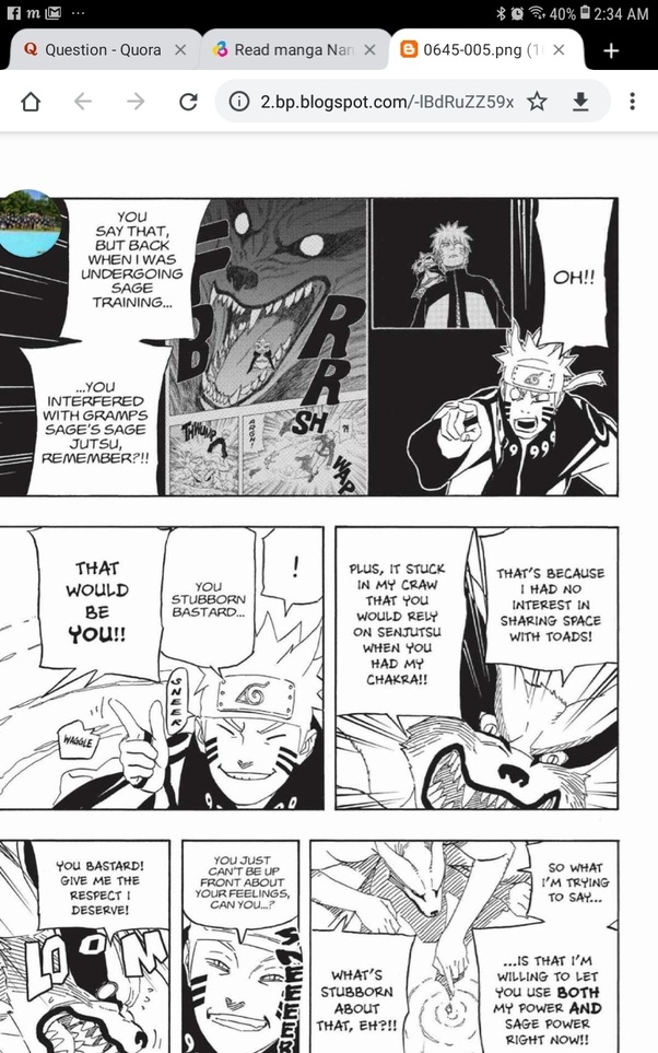 Why wouldn't Kurama allow Naruto to fuse with the Great Sage toads? Quora