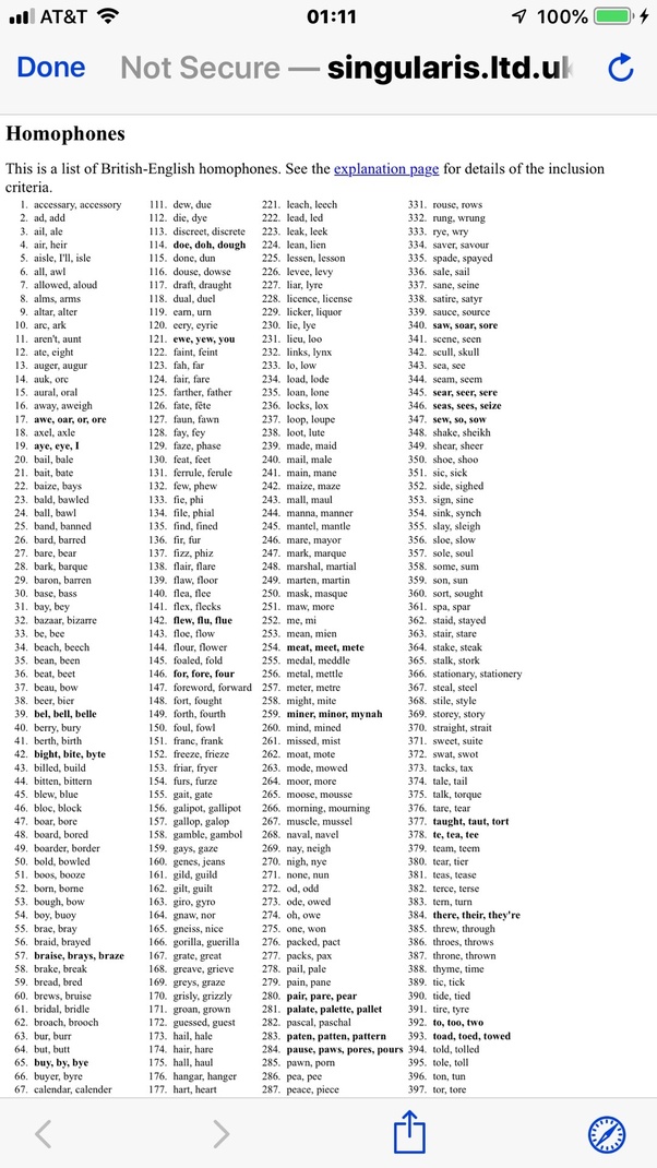 How many words in the English language sound exactly the same, but are