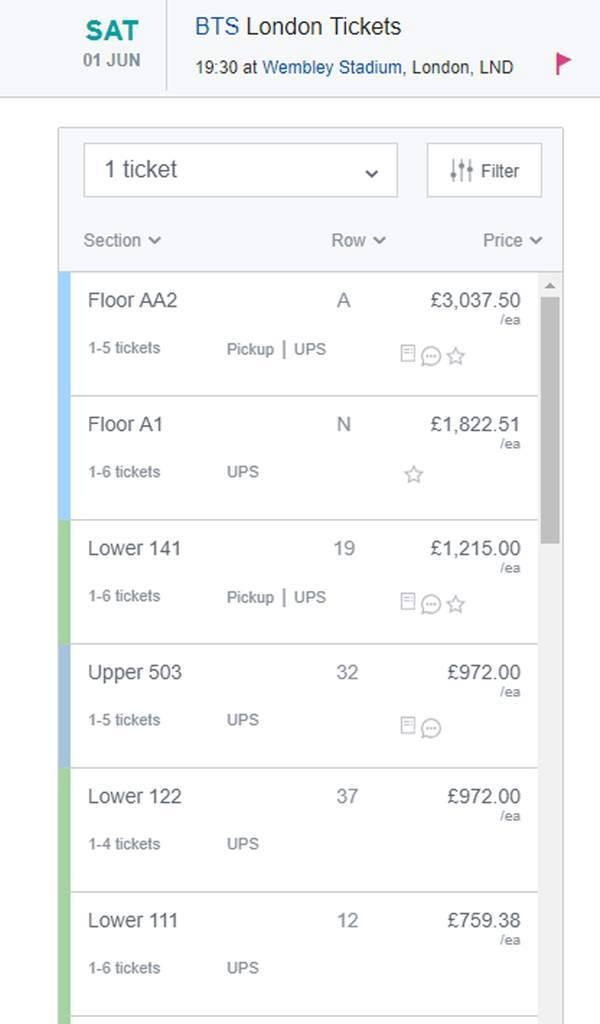 Bts Floor Seats Cost BTS 2020